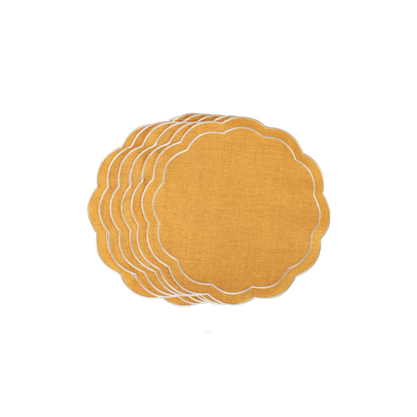 Zestaw 6 szt. haftowanych podkładek Yellow Petali