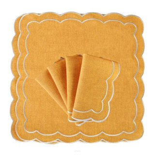 Zeatw 6 szt. haftowanych serwetek Yellow Petali