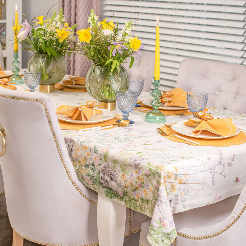 Zeatw 6 szt. haftowanych serwetek Yellow Petali