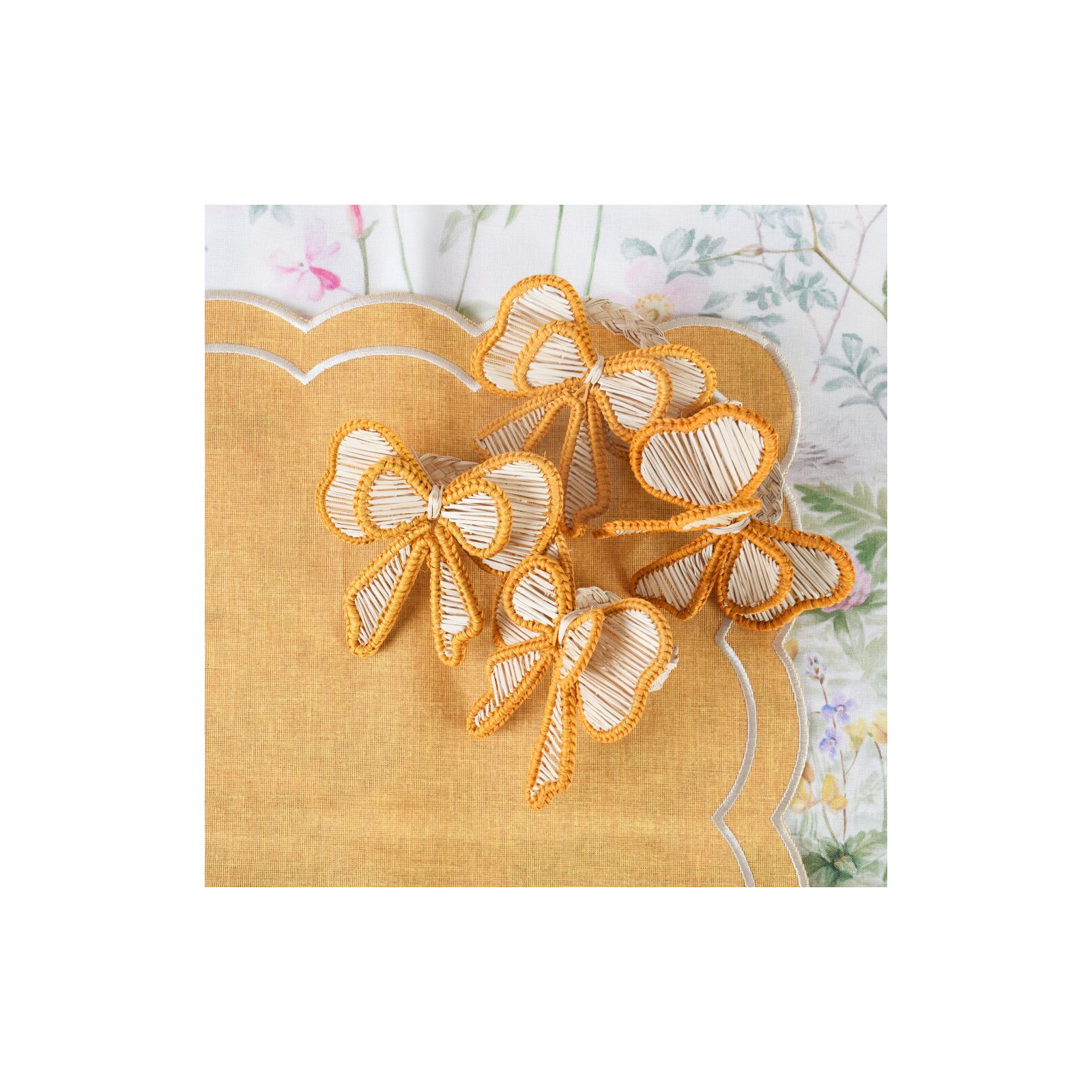 Zestaw 6 szt. obrączek na serwetki Yellow Bows