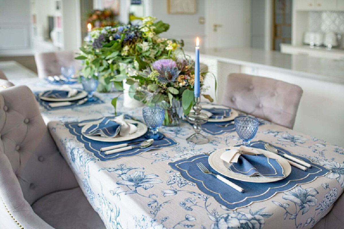 Obrus bawełniany Blossom Blue 130×230