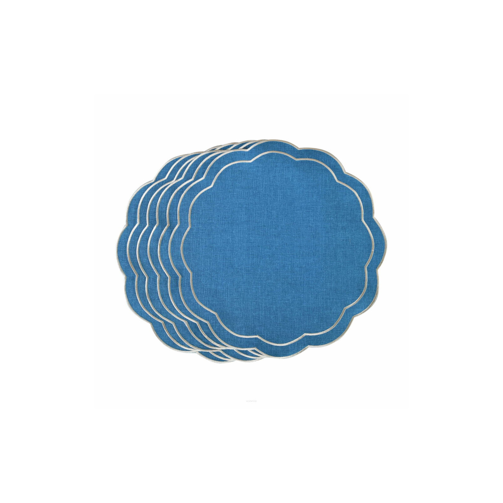 Zestaw 6 szt. haftowanych podkładek Blue Petali