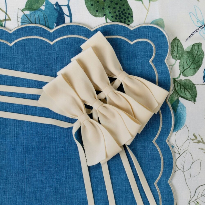 Zestaw 6 szt. aksamitnych kokardek Ivory Bows