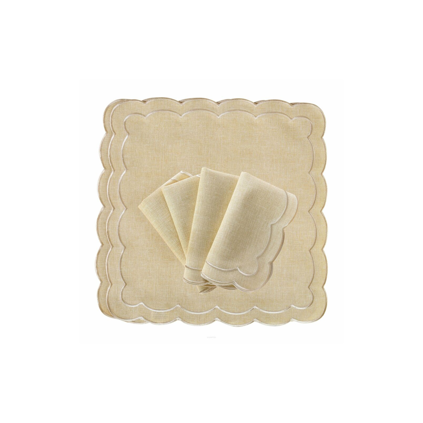 Zestaw 6 szt. haftowanych serwetek Beige Petali