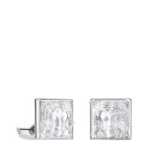 Spinki do mankietów Masque przeźroczyste Lalique