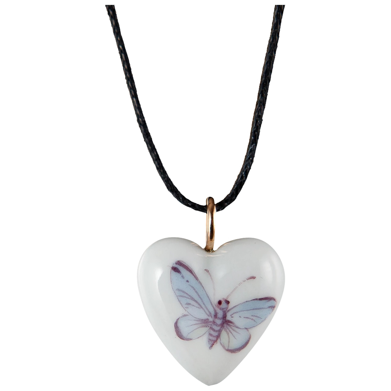 Meissen Zawieszka serce Motyl niebieski