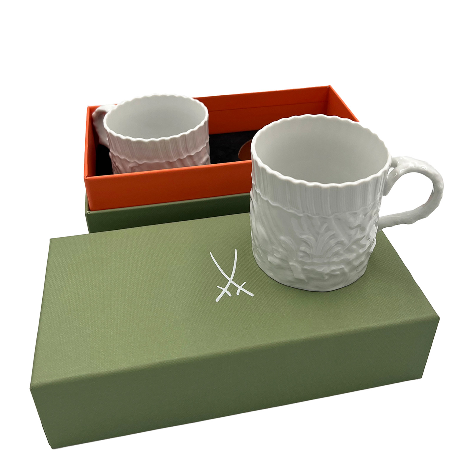 Meissen Zestaw kubków Łabędź 2 szt.