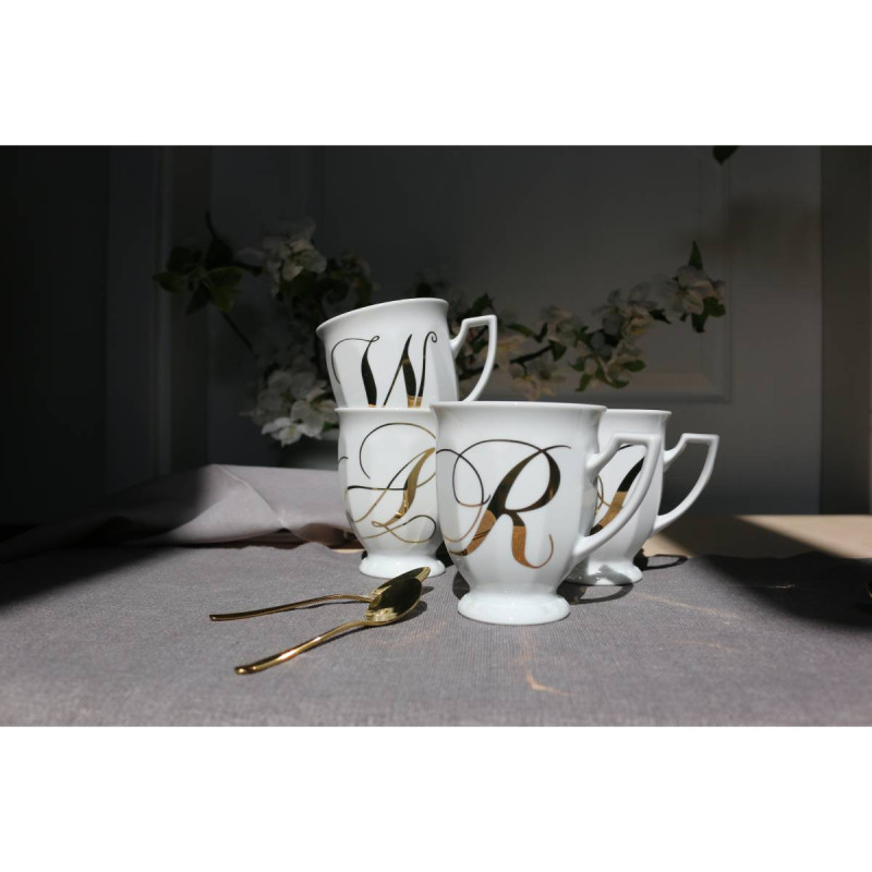 Kubek mały Maria Biała alfabet ,,H"