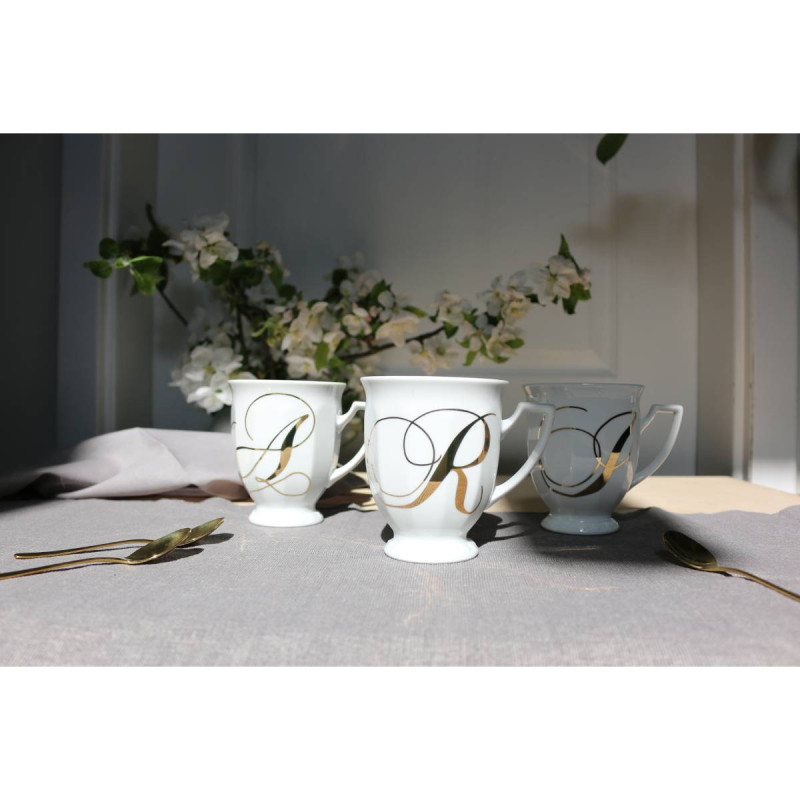 Kubek mały Maria Biała alfabet ,,P"