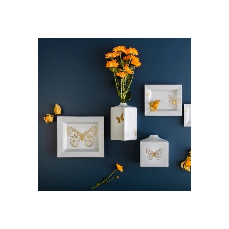 Meissen Gold-patera Motyle 16x14cm