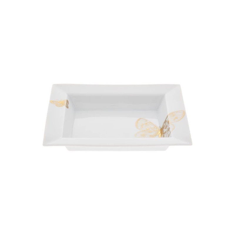 Meissen Gold-patera Motyle 16x14cm