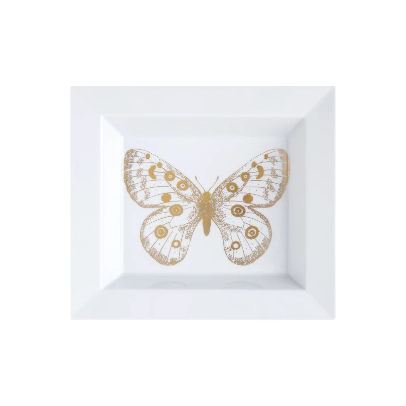 Meissen Gold-patera Motyl 21x18,5cm