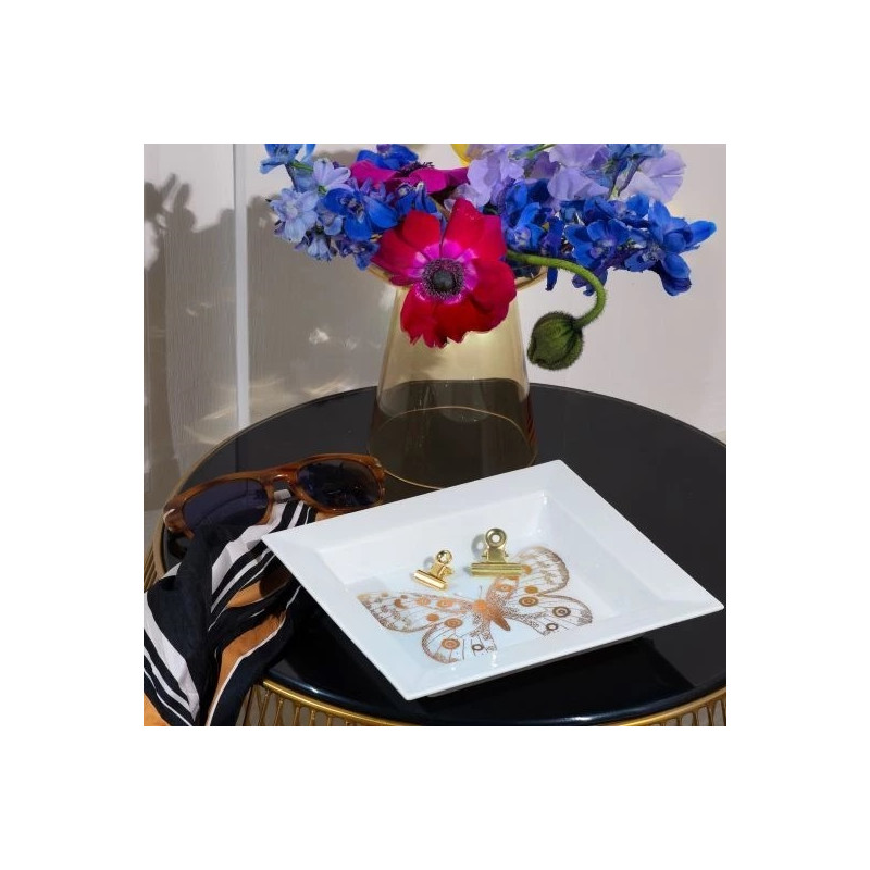 Meissen Gold-patera Motyl 21x18,5cm