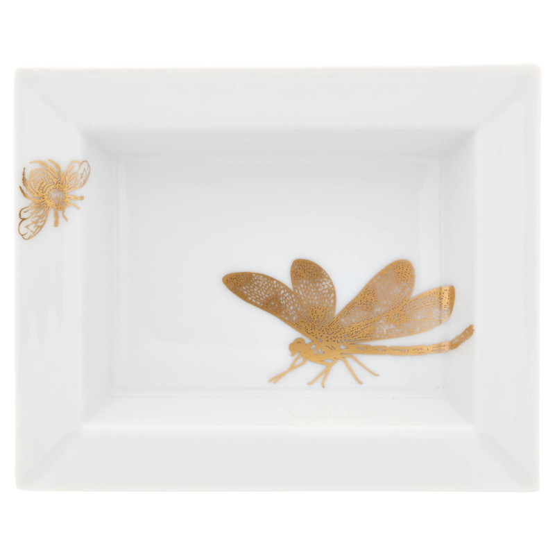 Meissen Gold-patera Ważka 12x10cm