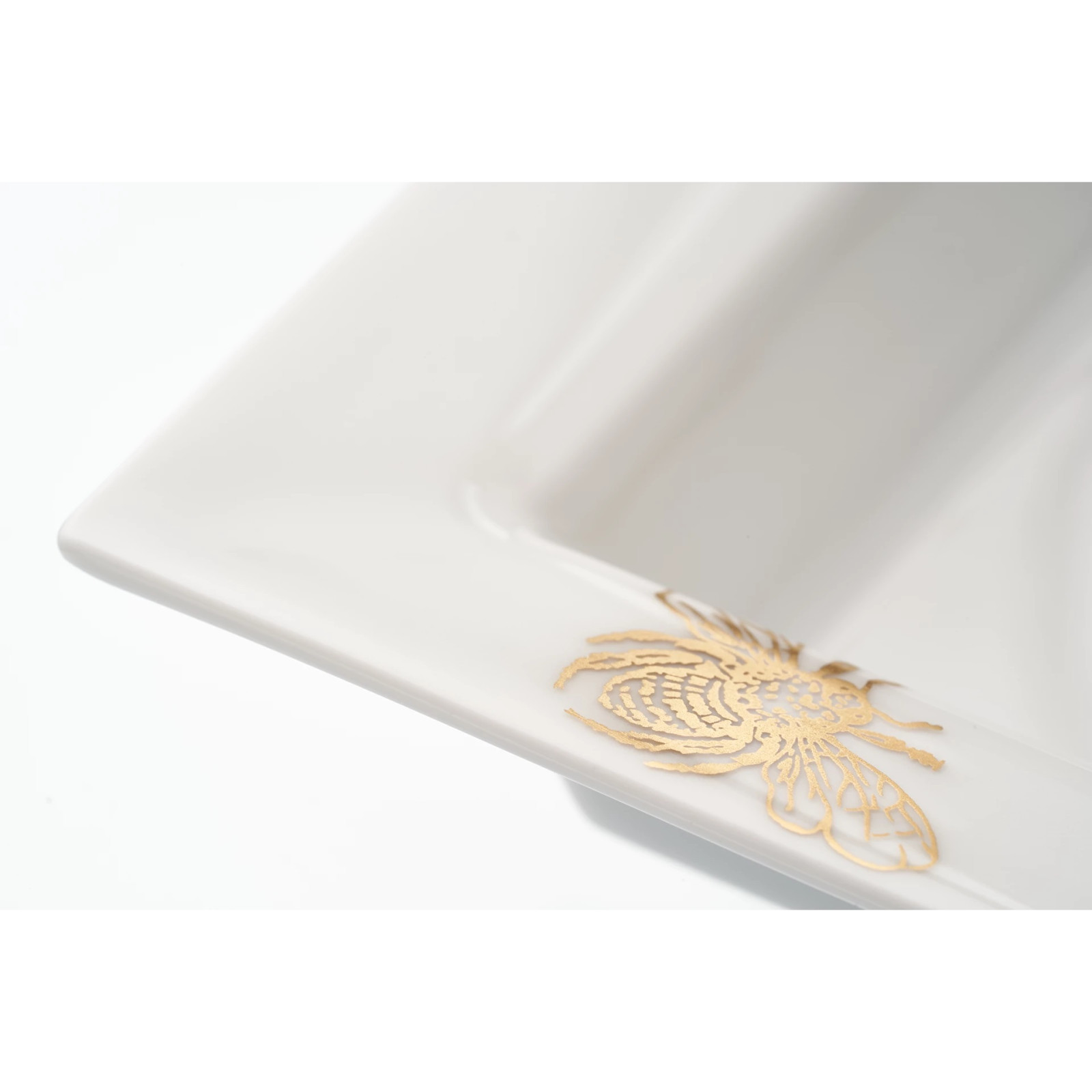 Meissen Gold-patera Ważka 12x10cm