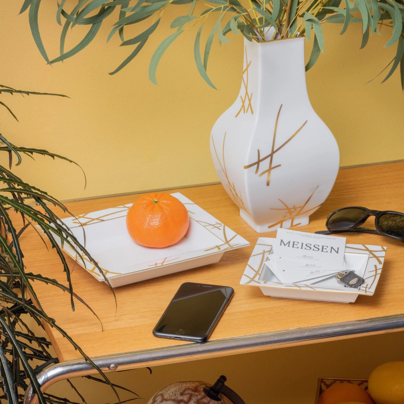 Meissen Miecze zł.-wazon 25,5 cm