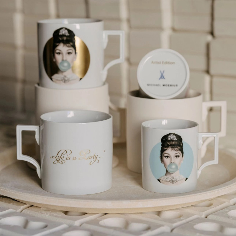 Meissen Kubek - Audrey Hepburn złoty