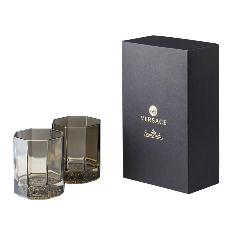 Zestaw 2 szklanek do whisky Versace Crystal Lumiere Haze