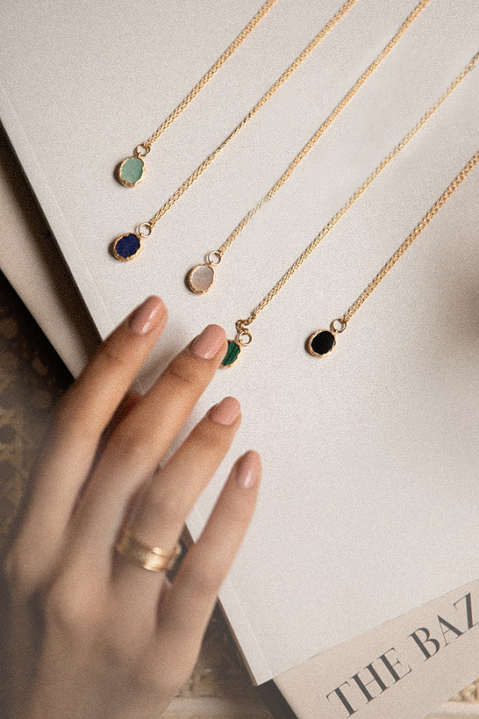 Pierres świeca z naszyjnikiem kamień szlachetny Malachit