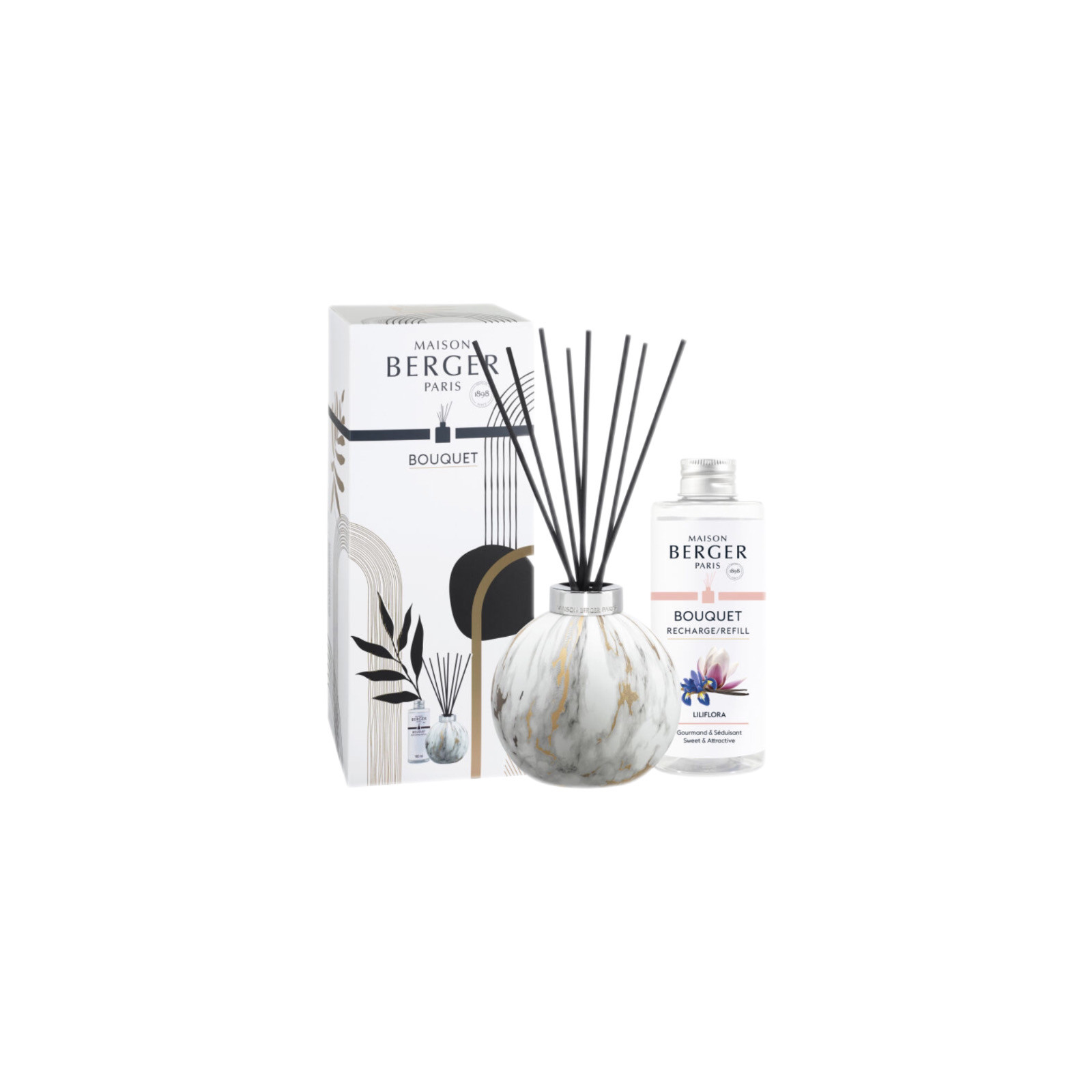 Zestaw patyczki Marmur + magnolia liliflora Maison Berger Paris