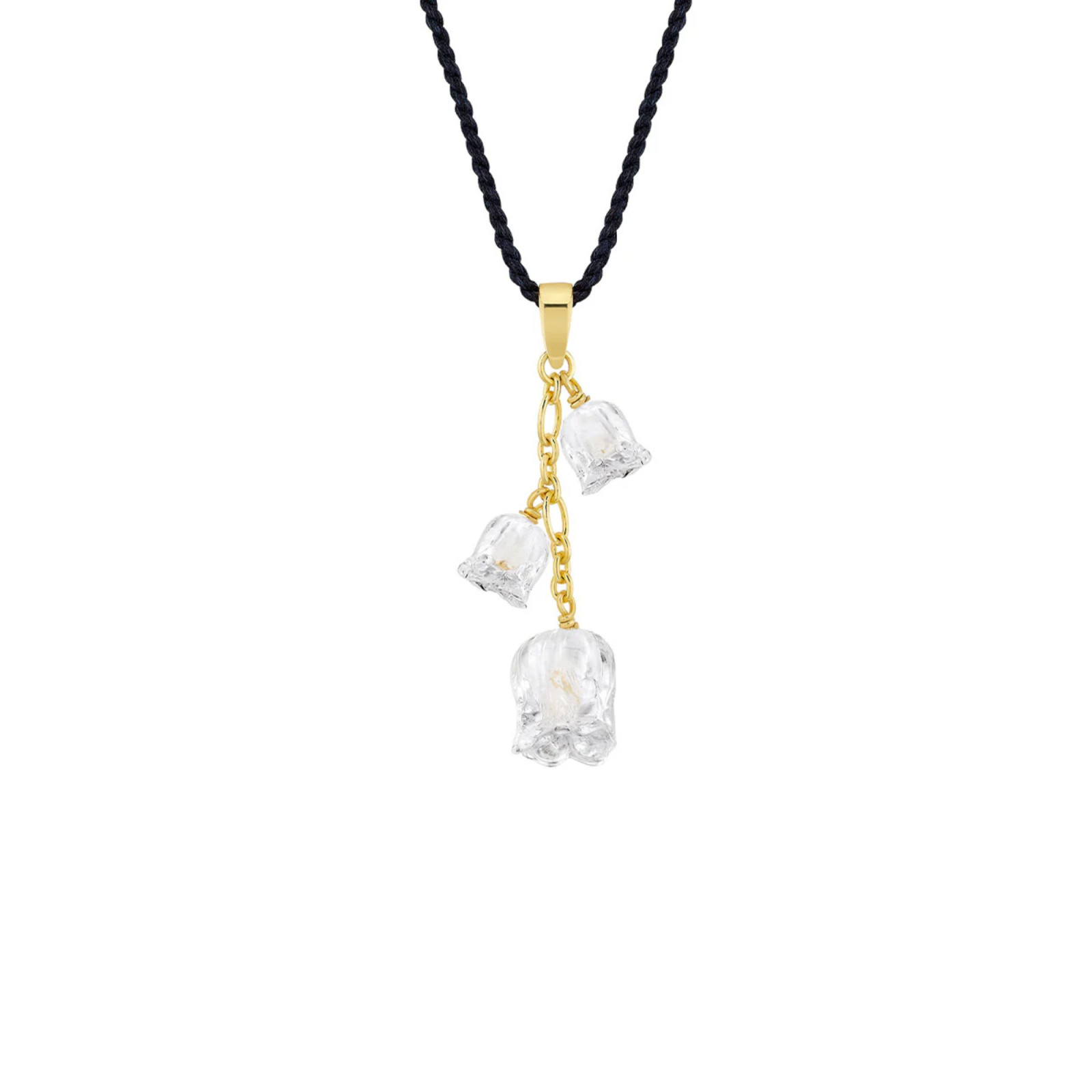 Zawieszka Konwalie potrójna złota Lalique