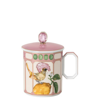 Kubek z przykrywką IDYLLIA Flycatcher pink