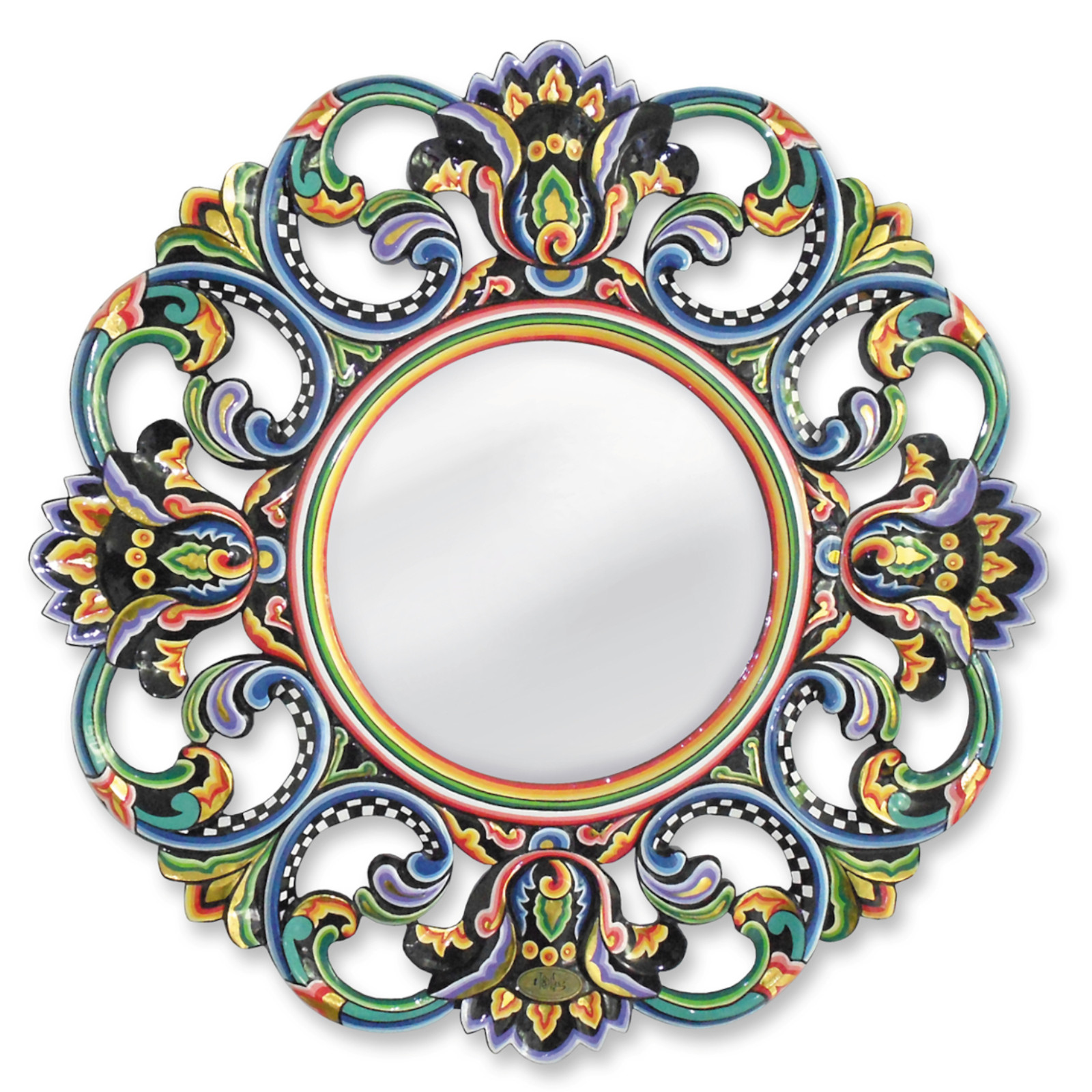 Lustro okrągłe Black Collection Tom's Drag