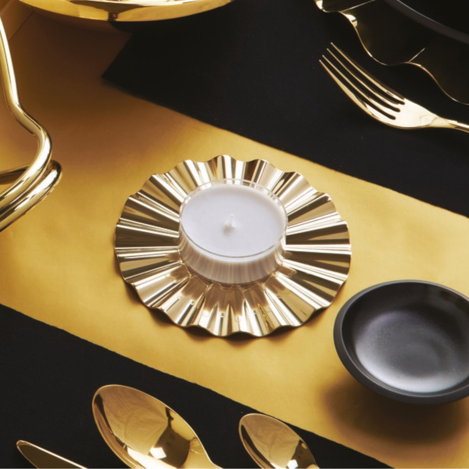 Sambonet Kyma gold Podstawka pod kieliszek 12 cm