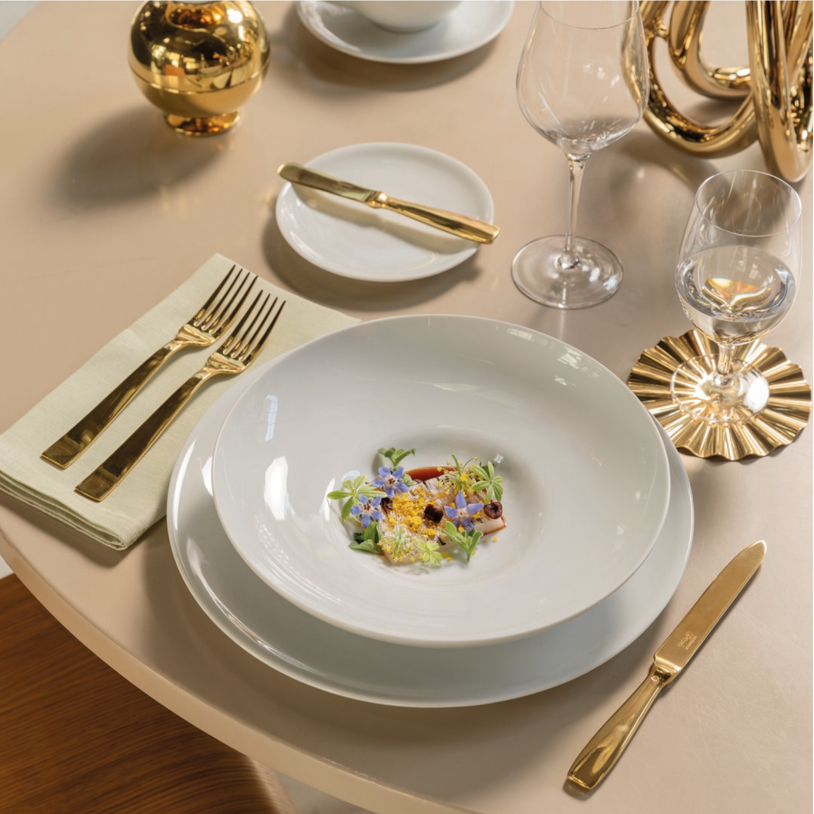 Sambonet Kyma gold Podstawka pod kieliszek 12 cm