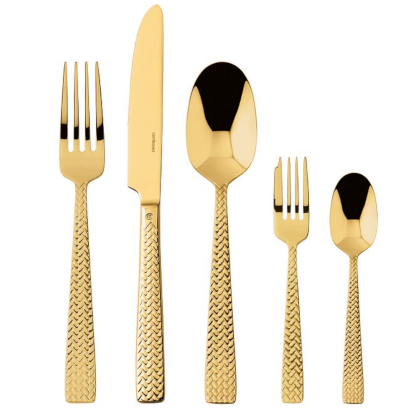 Sambonet Cortina 30 cz. zestaw sztućców złoty