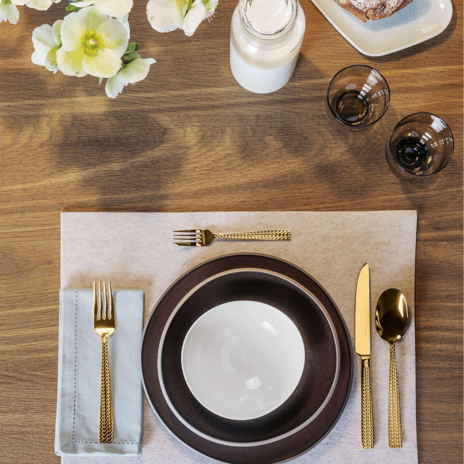 Sambonet Cortina 30 cz. zestaw sztućców złoty