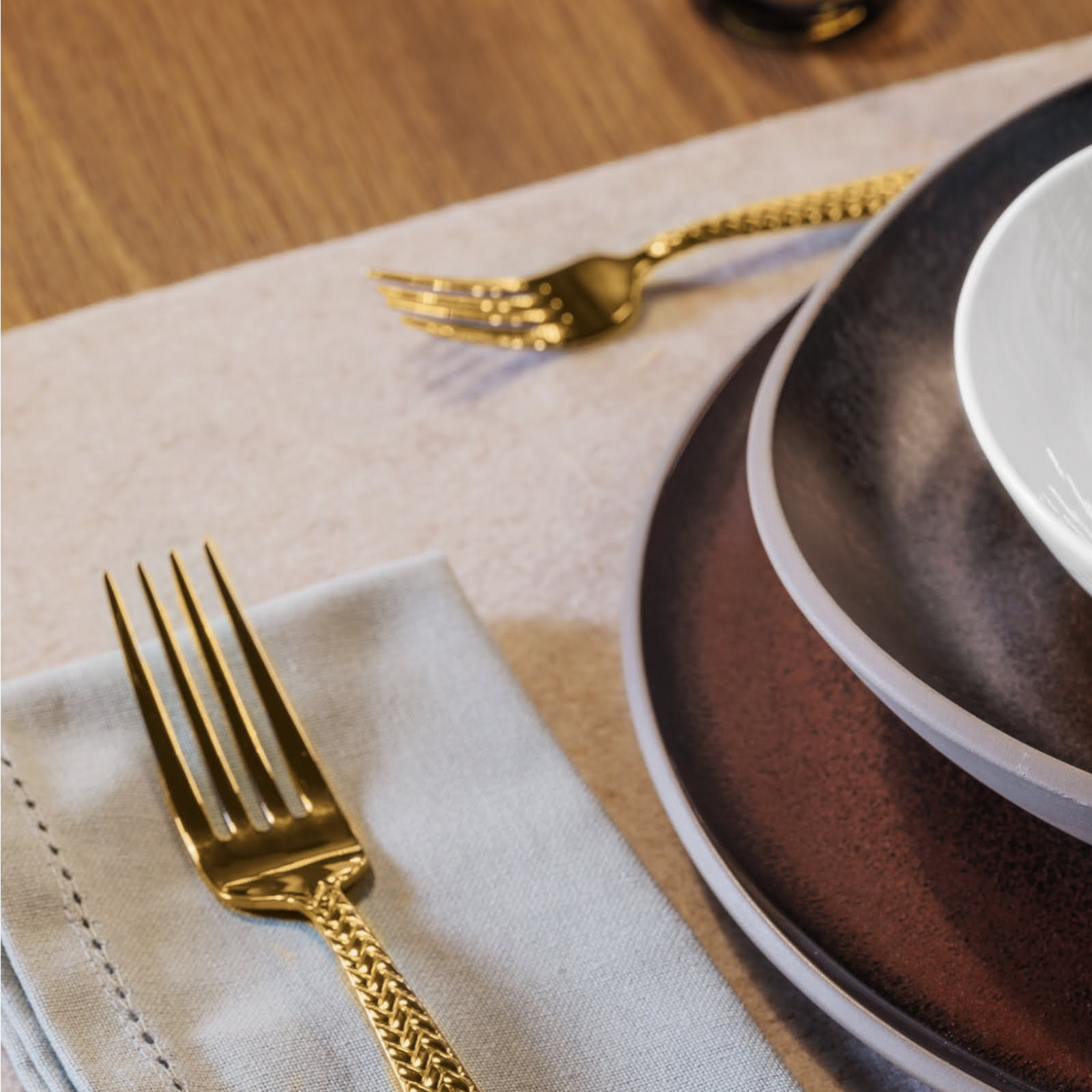 Sambonet Cortina 30 cz. zestaw sztućców złoty