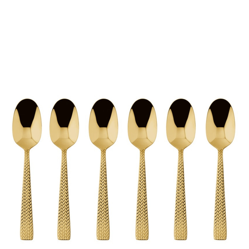 Sambonet Cortina zestaw 6 łyżeczek mokka złoty