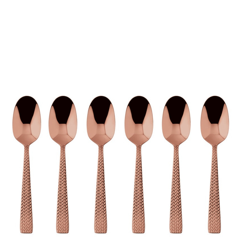 Sambonet Cortina zestaw 6 łyżeczek mokka miedź