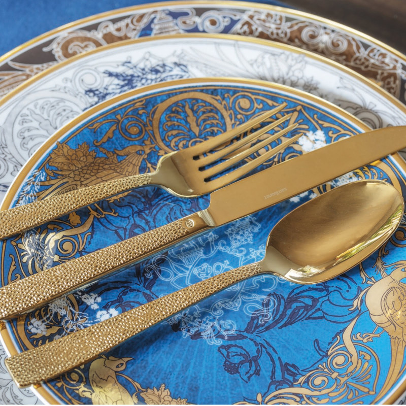 Sambonet Siena 30 cz. zestaw sztućców złoty