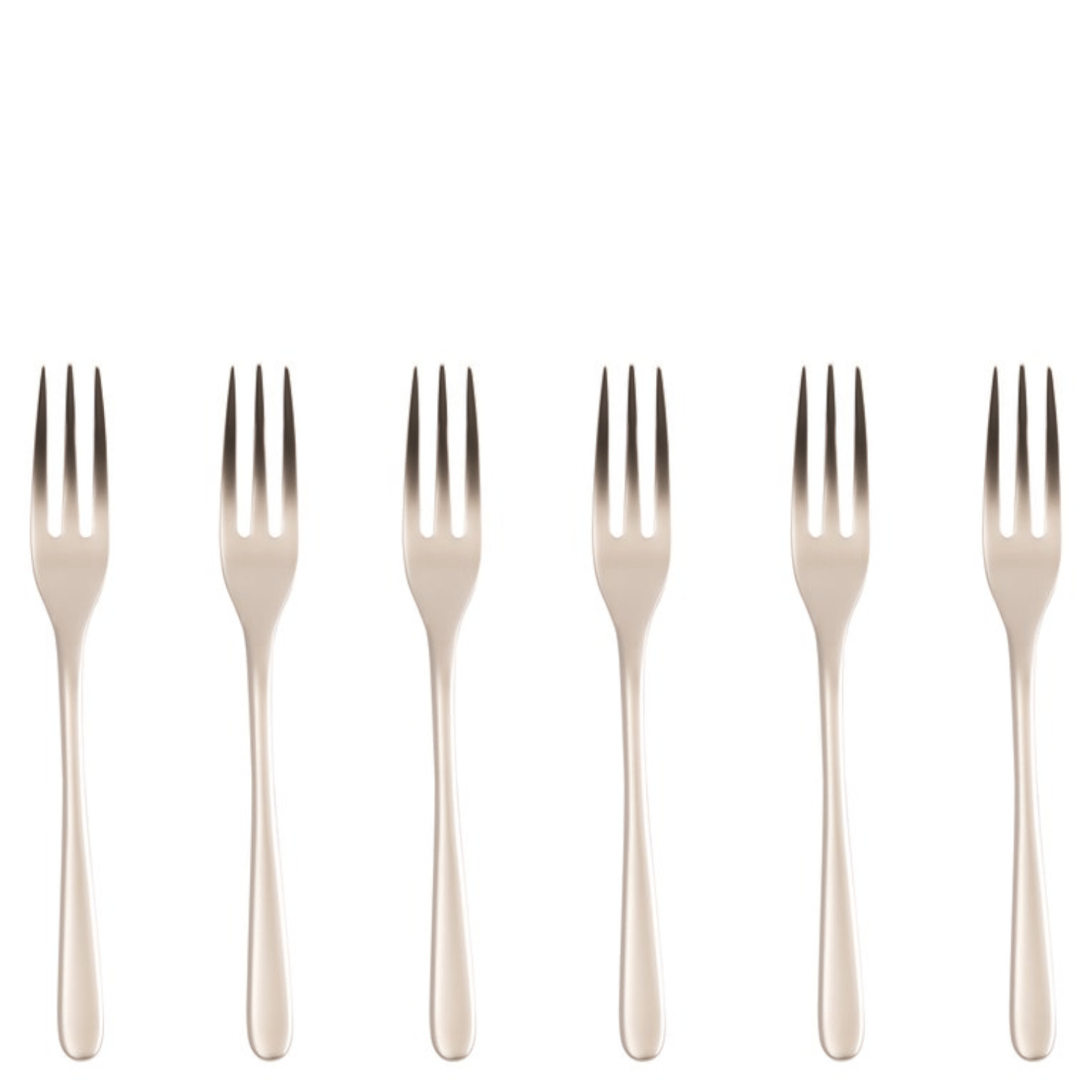 Sambonet Taste zestaw 6 widelczyków do ciasta szampan antique