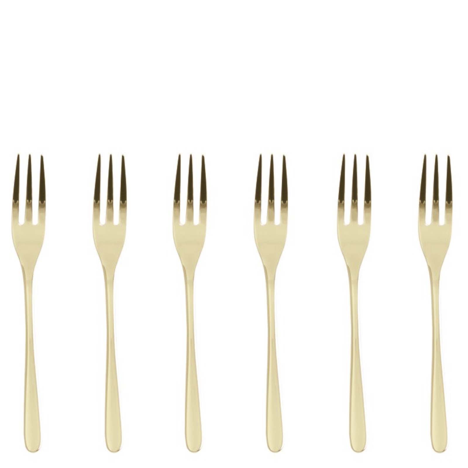 Sambonet Taste zestaw 6 widelczyków do ciasta szampan