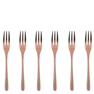 Sambonet Taste zestaw 6 widelczyków do ciasta miedź