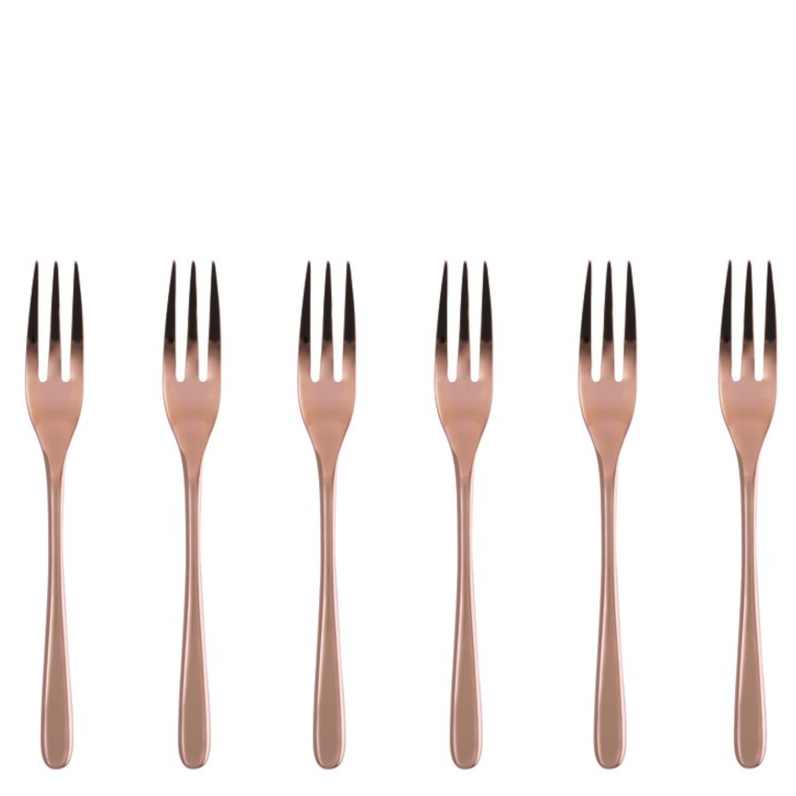 Sambonet Taste zestaw 6 widelczyków do ciasta miedź