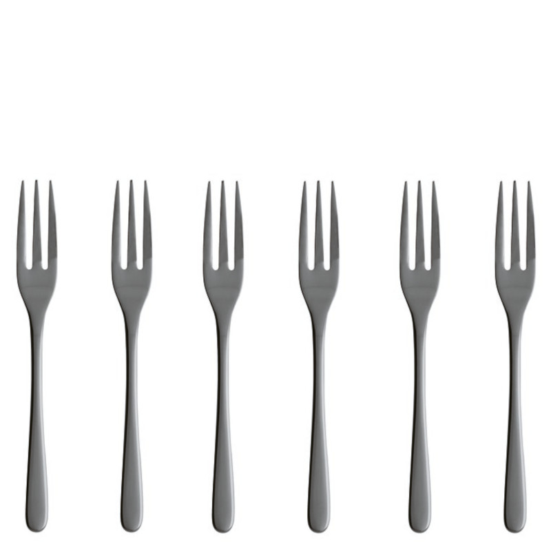 Sambonet Taste zestaw 6 widelczyków do ciasta czarny