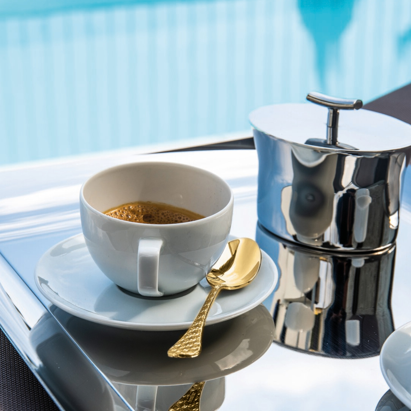 Sambonet Taormina zestaw 6 łyżeczek złotych mokka