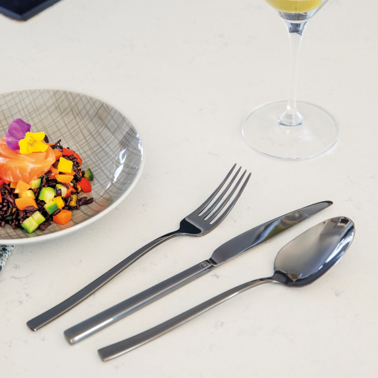 Sambonet Rock 24 cz. zestaw sztućców czarny