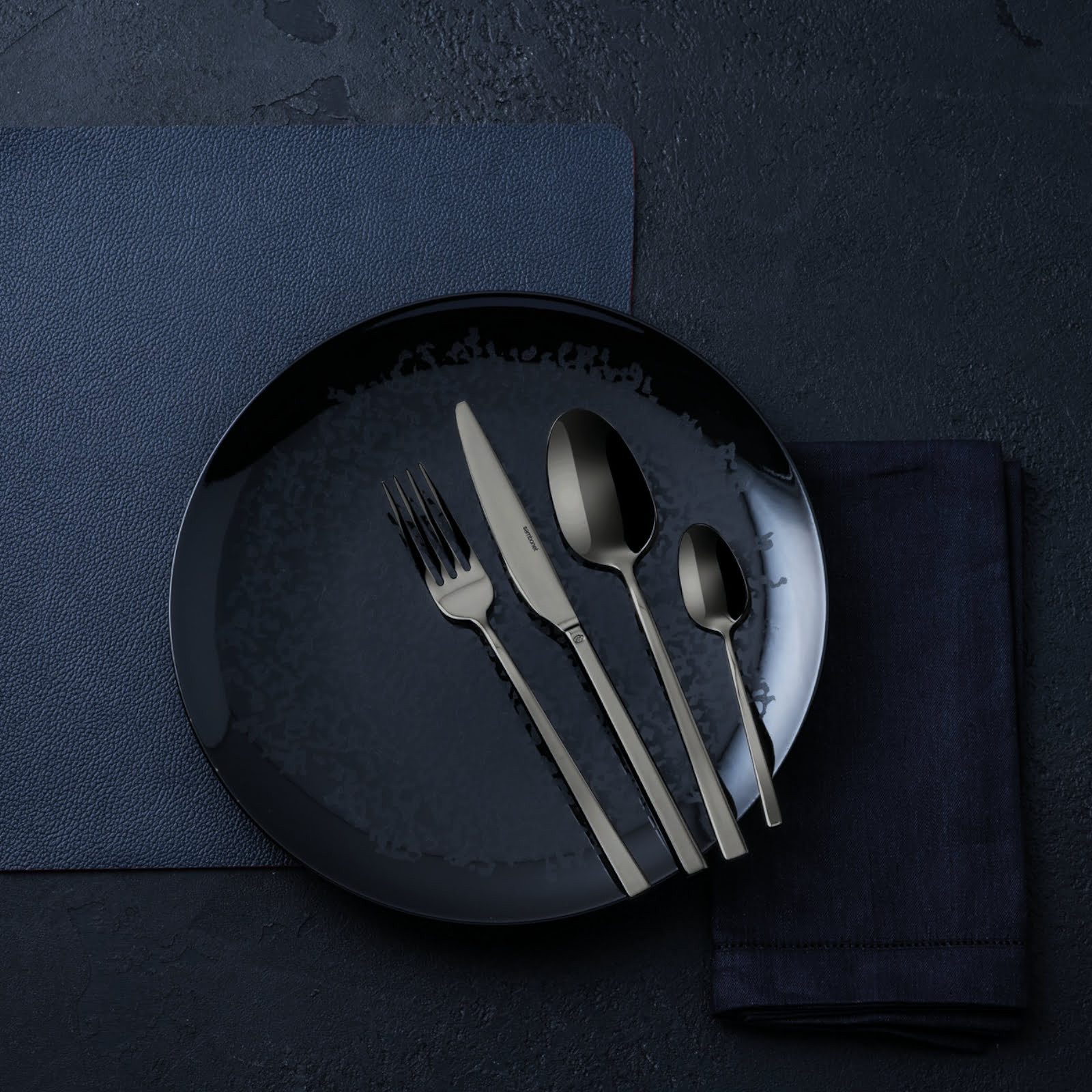 Sambonet Rock 24 cz. zestaw sztućców czarny