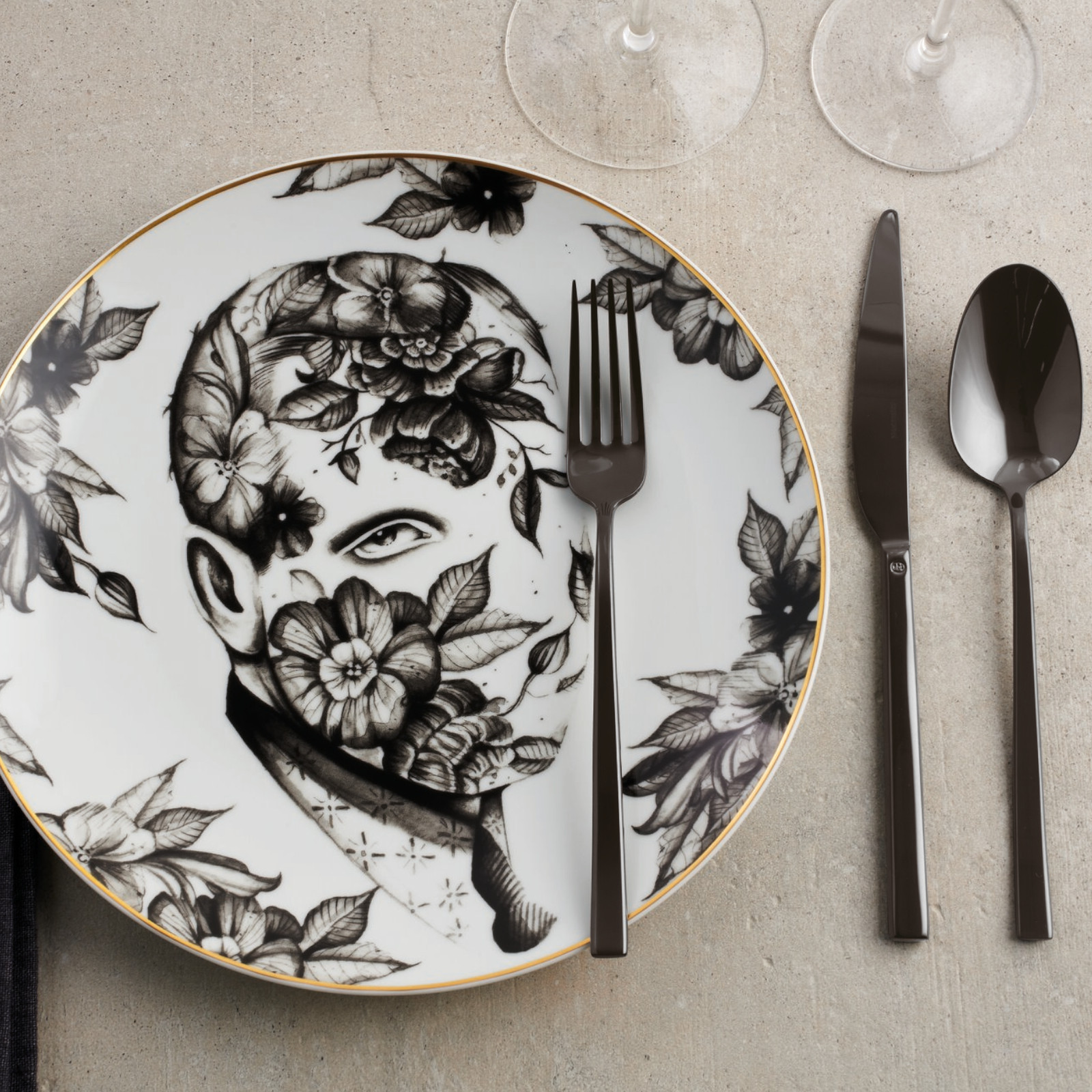 Sambonet Rock zestaw 6 łyżeczek mokka czarny