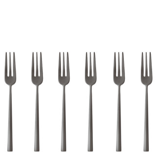 Sambonet Rock zestaw 6 widelczyków do ciasta czarny