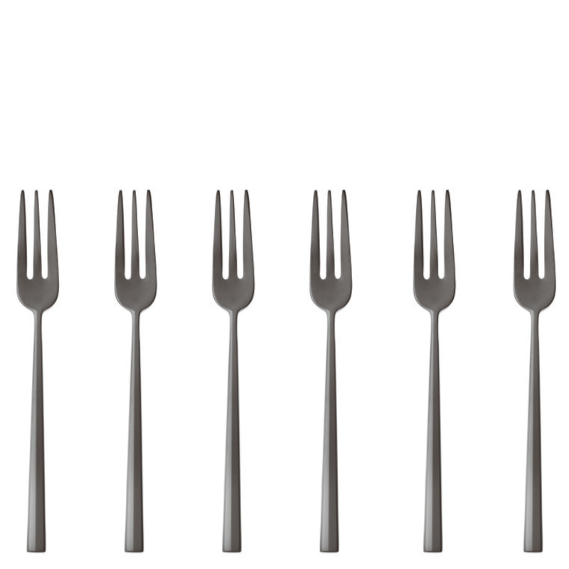 Sambonet Rock zestaw 6 widelczyków do ciasta czarny