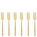 Sambonet Rock zestaw 6 widelczyków do ciasta złoty