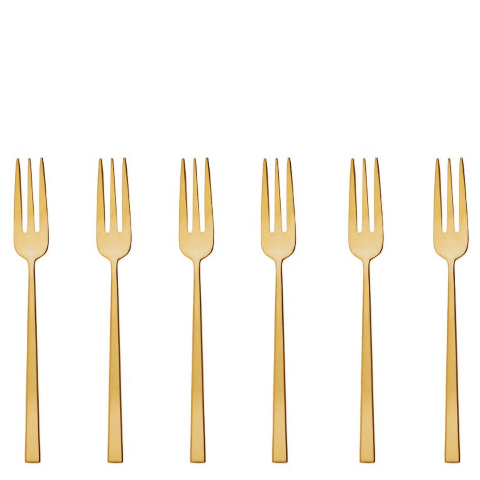 Sambonet Rock zestaw 6 widelczyków do ciasta złoty