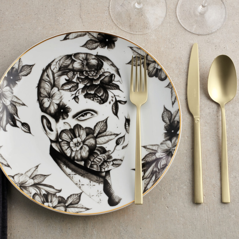 Sambonet Rock 24 cz. zestaw sztućców szampan antique