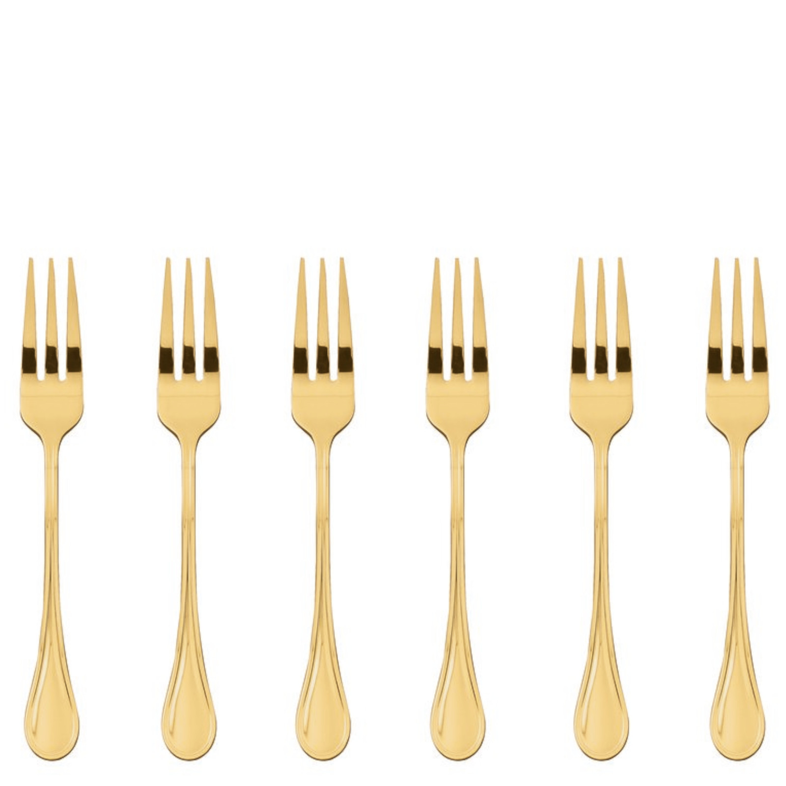 Sambonet Royal zestaw 6 widelczyków do ciasta złote